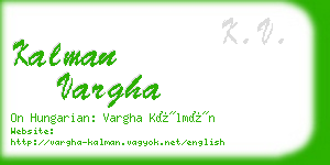 kalman vargha business card